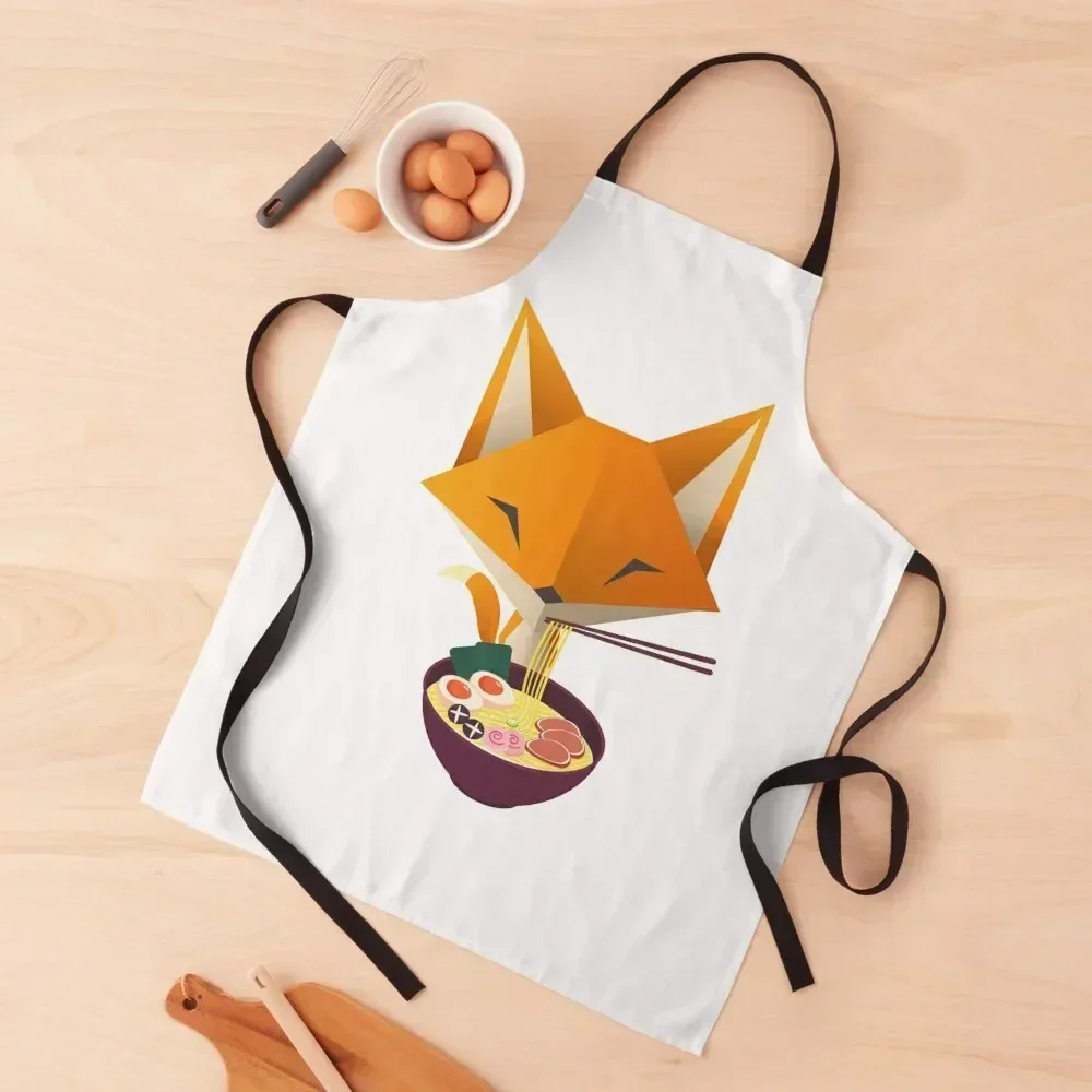 

Fox leaves ramen Apron home women Women Kitchen'S waiter Customizable Apron