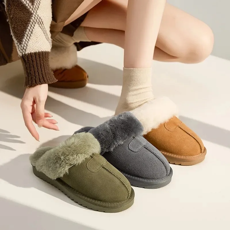 

New winter women's non-slip thickened plush warm home cotton slippers