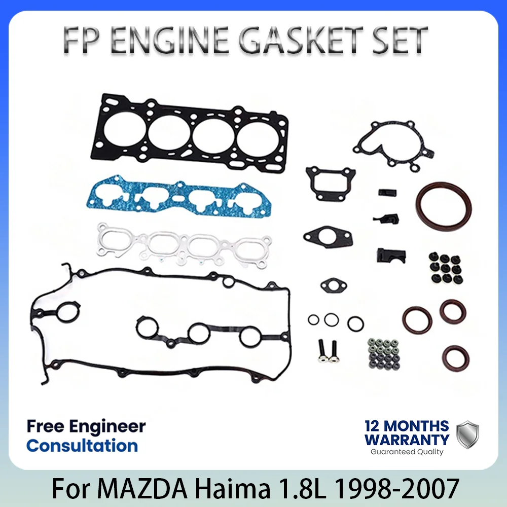 FP ENGINE Parts Full GASKET SET For Mazda Premacy 626 Protege MX-5 Haima Family 1.8L 1.8 L T L4 GAS 1998-2007 8FG6-10-271