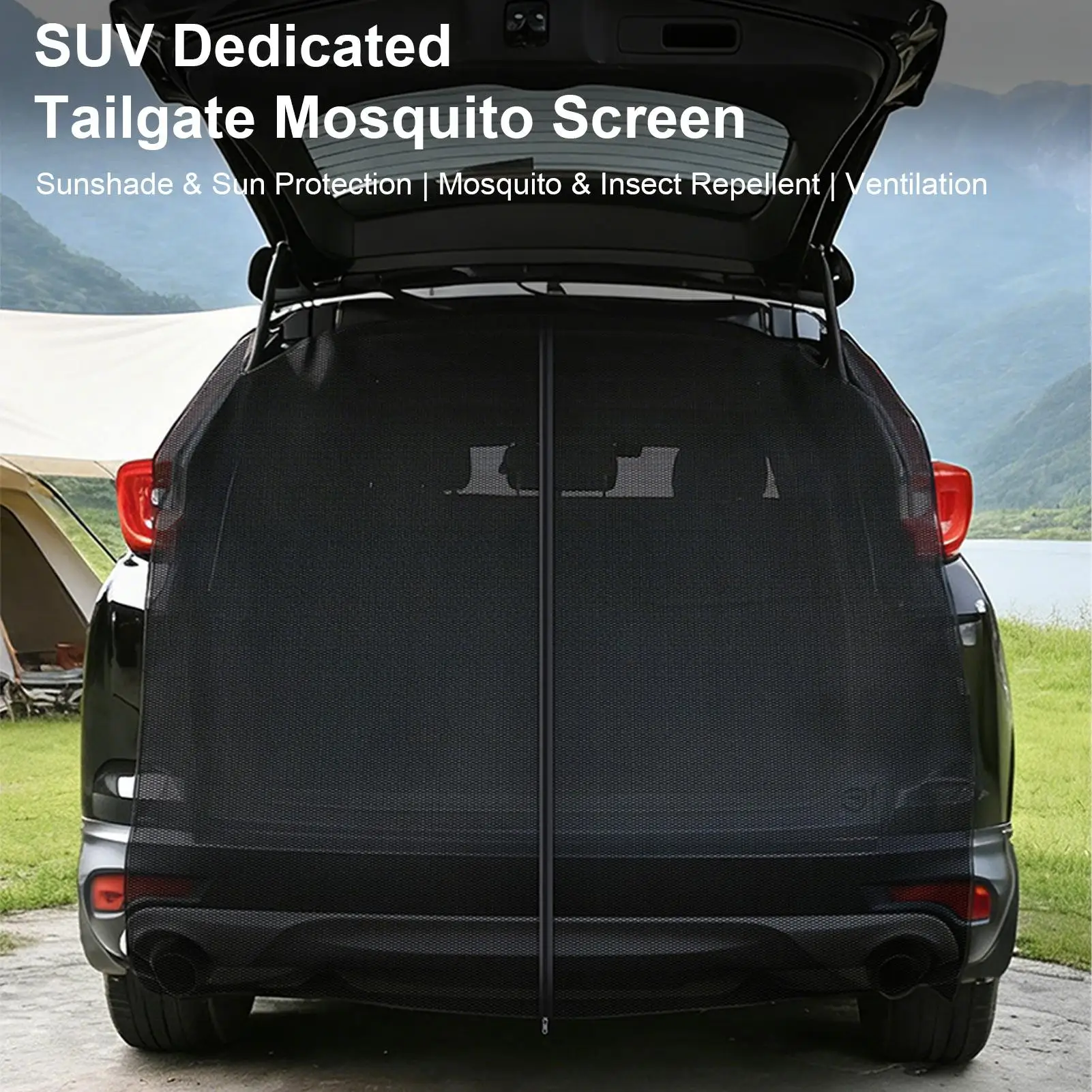 

Автомобильные магнитные складные сетки для задней двери, универсальные, 59x59 дюймов, для кемпинга, защиты от солнца и обеспечения приватности