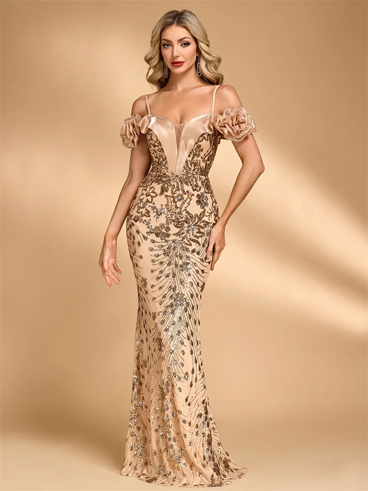 abiti-da-sera-lussuosi-senza-spalline-con-scollo-a-v-profondo-in-raso-patchwork-floreale-paillettes-stile-sirena-eleganti-per-feste-e-cerimonie