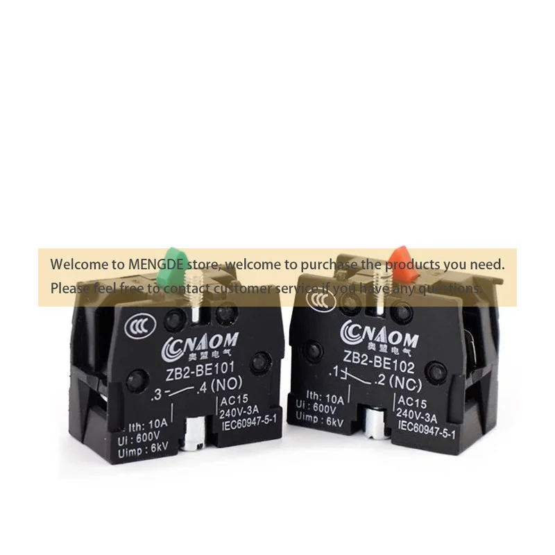 50PCS ZB2-BE101C ZB2-BE102C ZB2-BE101 ZB2-BE102 Self Resetting Button Switch Contact 220V 10A NO NC