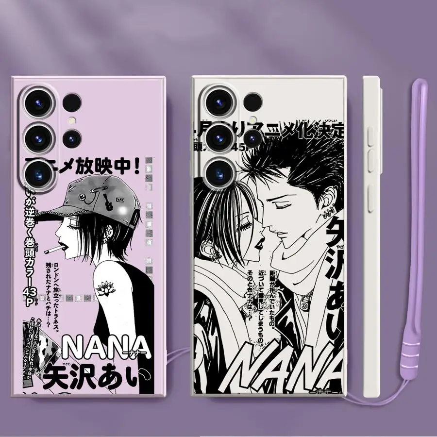 Anime Cool Nana Osaki Line Phone Case for Samsung Galaxy S23 S25 Edge S24 FE S20 S21 Plus Note 20 10 Ultra S22 Ultra Soft Cover 