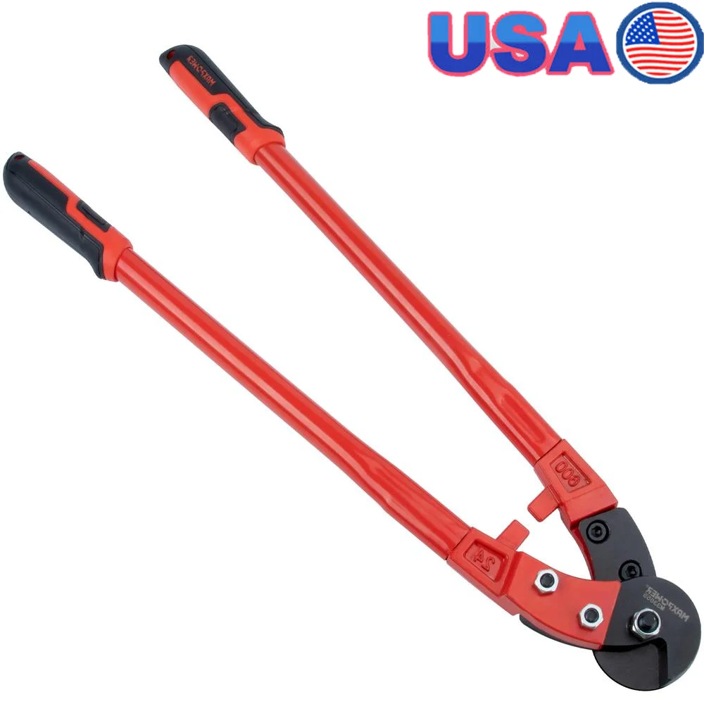 Heavy Duty Cable Cutter Sharp Cutting Edge Ergonomic Rubber Handle High-leverage Design Chromium-Molybdenum Steel Suitable Iron