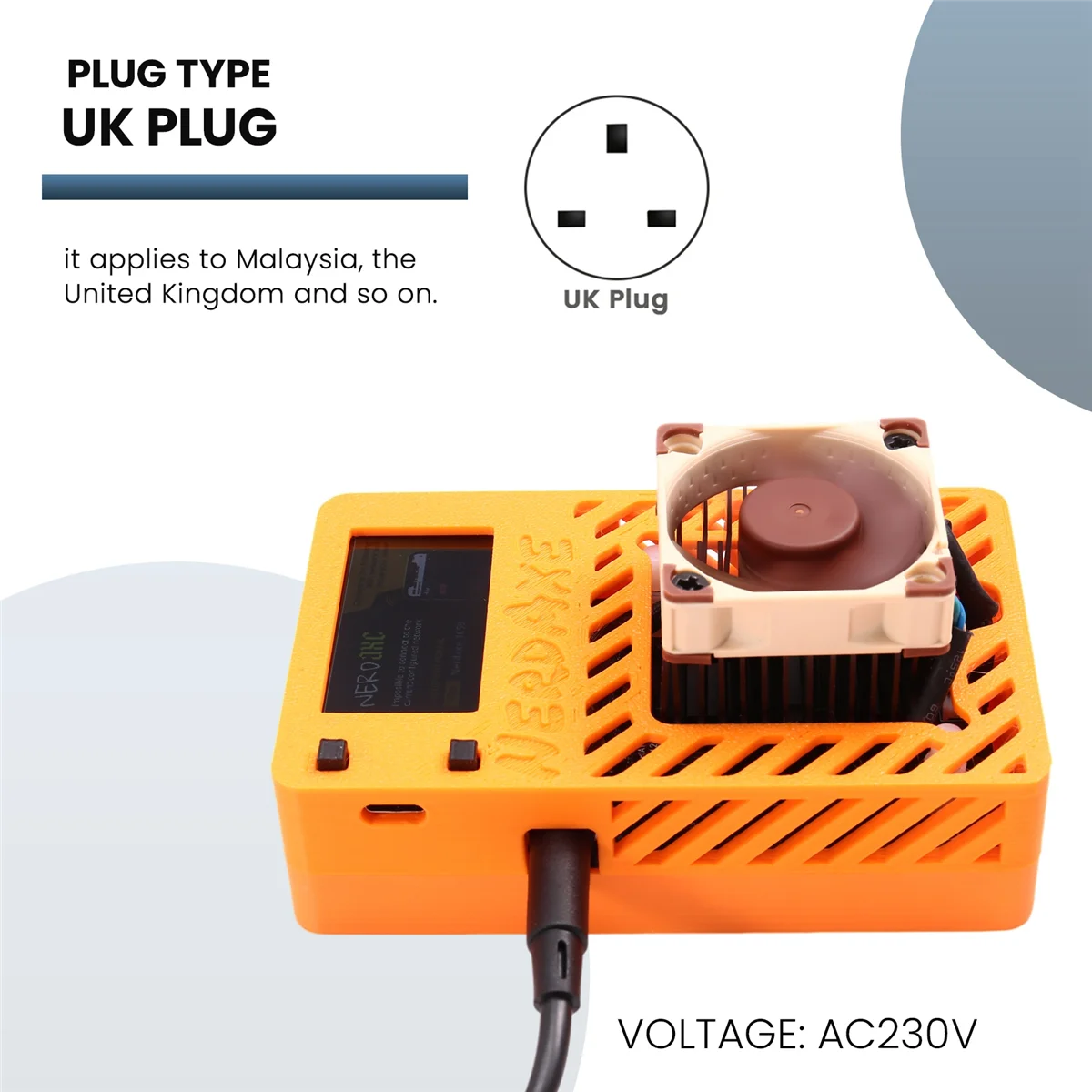 

NerdAxe Miner 500Gh/S BM1366 ASIC Nerdminer Bitaxe BTC Miner Super Silent Fan Open Source Lottery Miner UK PLUGJAS