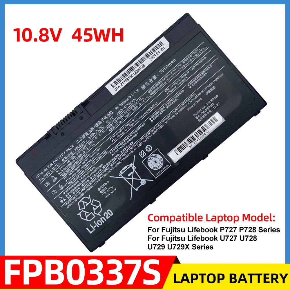 

Аккумулятор для ноутбука 10,8 В 45 Вт·ч FPB0337S FPCBP530 FMVNBP246 для Fujitsu LifeBook U727 P727 P728 AH77/S/M AH556 FPCBP424 BP233