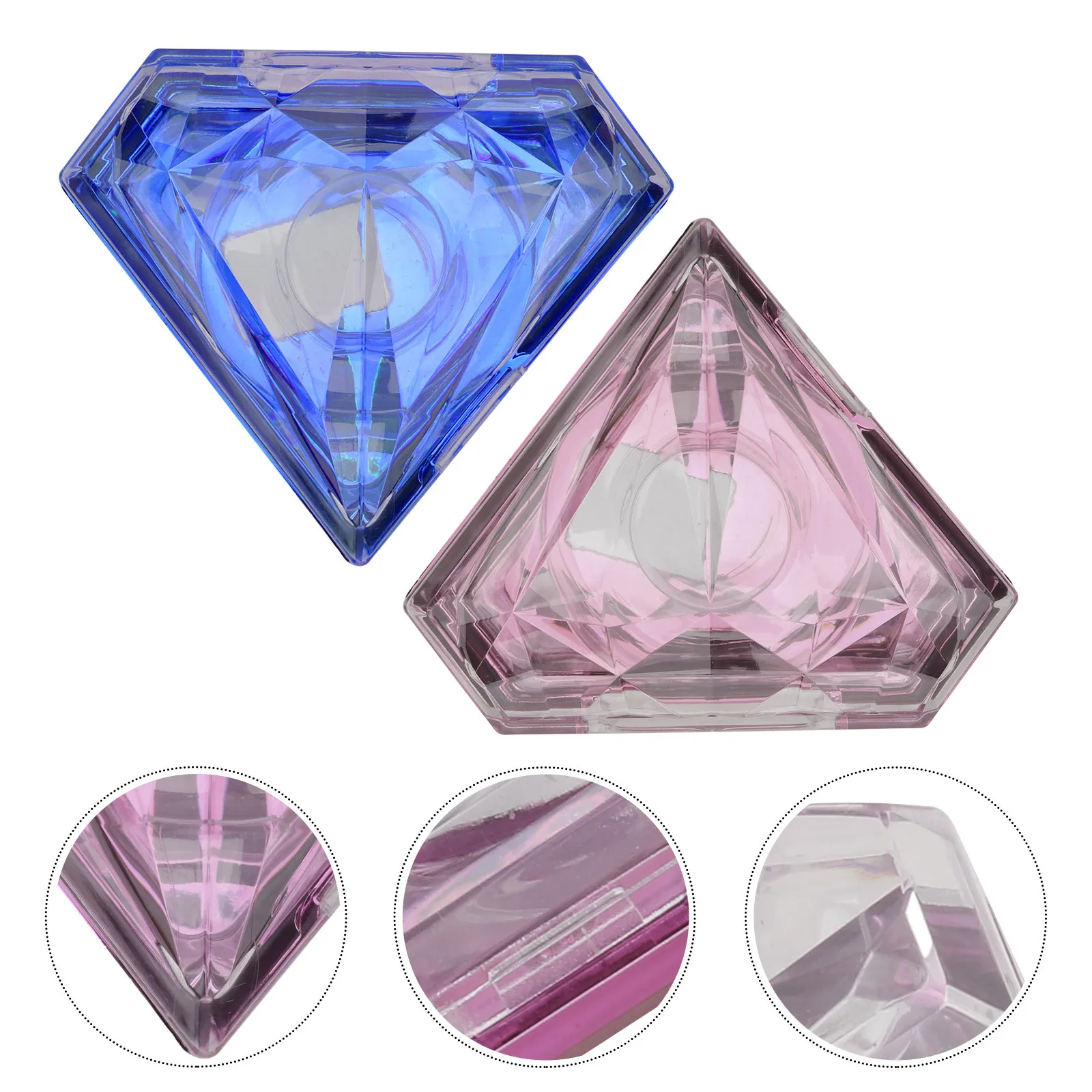 Cajas de pestañas postizas, estuche de almacenamiento de pestañas con diseño de diamante acrílico, organizador de pestañas ligero, suministros de maquillaje, 2 uds.