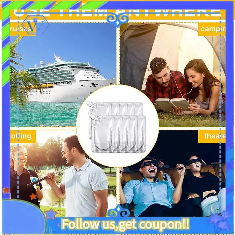 Easy To Use 100Pcs Portable Transparent Plastic Spout Pouch Plastic Pouch For Liquid Drink Pouch Sealed Packaging Bag