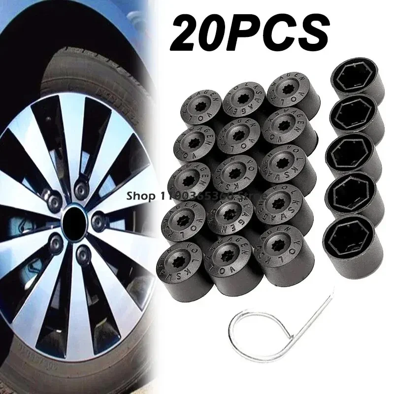 20Pcs Car Wheel Cover Hub Nut Bolt Covers Cap 17mm Auto Tyre Screws Exterior Protection Accessories for Volkswagen VW Golf MK4