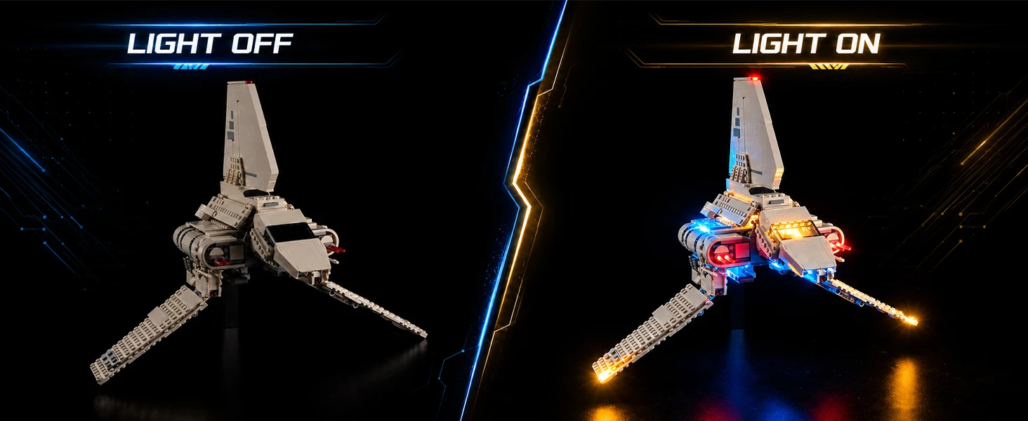 BrickSoul LED-Beleuchtungsset, geeignet für Lego Imperial Lambda-Class Shuttle 75459, Modell, nicht im Lieferumfang enthalten, Bausteine ​​nicht im Lieferumfang enthalten – Detail 2