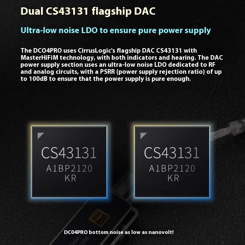 iBasso DC04 Pro Portable Decoder HIFI Headphone Hi-Res Audio Dual Lossless Amplifier PCM384 DSD256 CS43131 DAC Custom Decoder
