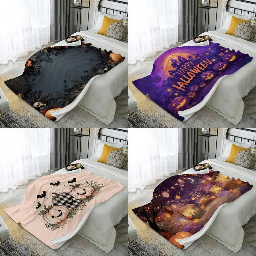 

Halloween-themed Blanket Microfiber Flannel Cover Blanket Bedroom Living Room Sofa Soft And Comfortable Home Decoration