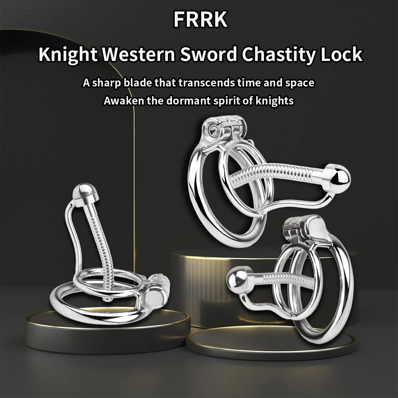 FRRK Penis Steel Tube Cock Lock Men's Chastity Cage Device PA Piercing Adult Sex Games Male Exercise Sex Toy for Advanced Player - view 3