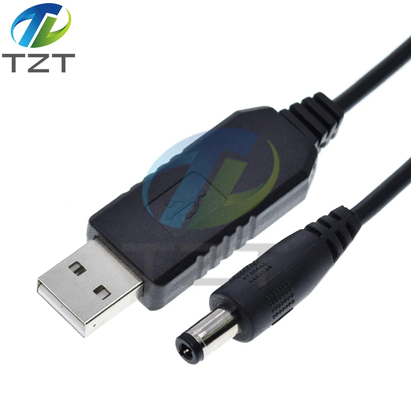 스텝 업 모듈 컨버터 어댑터 케이블, USB 전원 부스트 라인, DC 5V-9V, 12V, 2.1x5.5mm 플러그