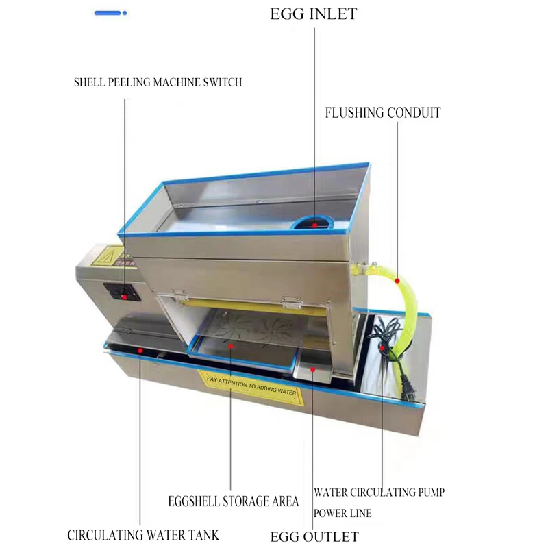 Jz Automatic Egg Peeler Restaurant Use Egg Shelling Breaking Machine
