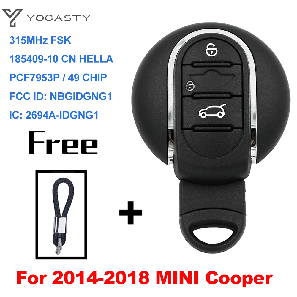 YOCASTY NBGIDGNG1 Smart Car Key For 2014-2018 MINI Cooper Clubman F-series F55 F56 315 433MHz 49 Chip Keyless Go