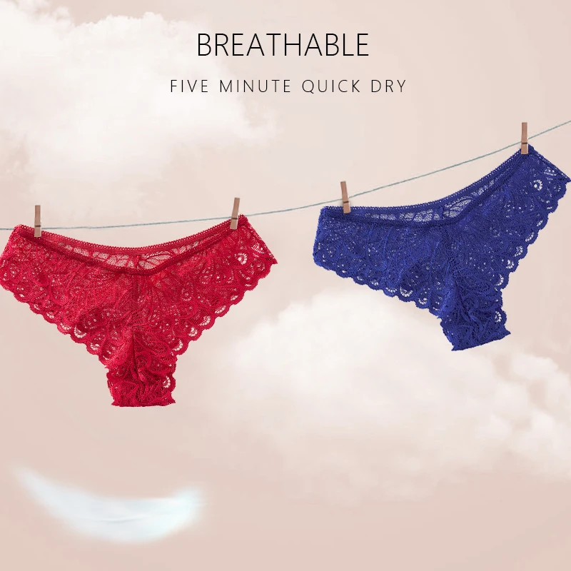 Women's Underwear Lace Sexy Panties Female Underpants Solid Color Transparent Panty Intimates Low-Rise Women Lingerie image 3