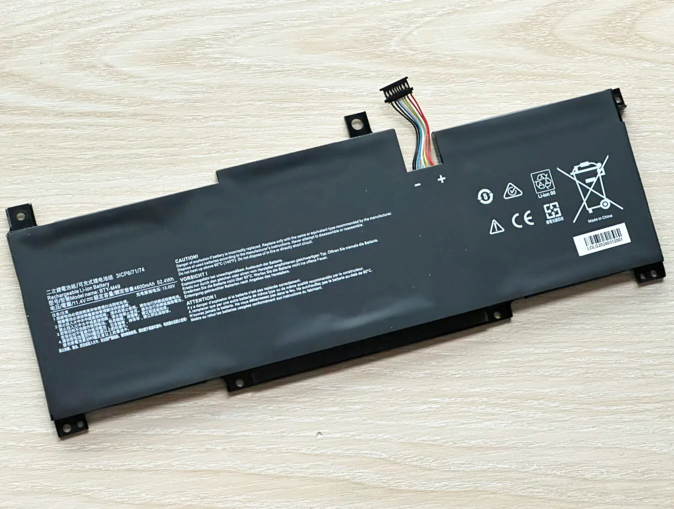 Imagem -03 - Bateria do Portátil para Msi A10sc 14 Mãos 11.4v 52.4wh 4600mah Bty-m49