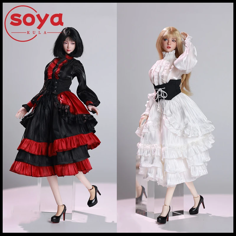 

ACG-50 1/6 Scale White Black Elegant Long Skirt Clothes Model For 12" Female Solider Action Figure Body Dolls