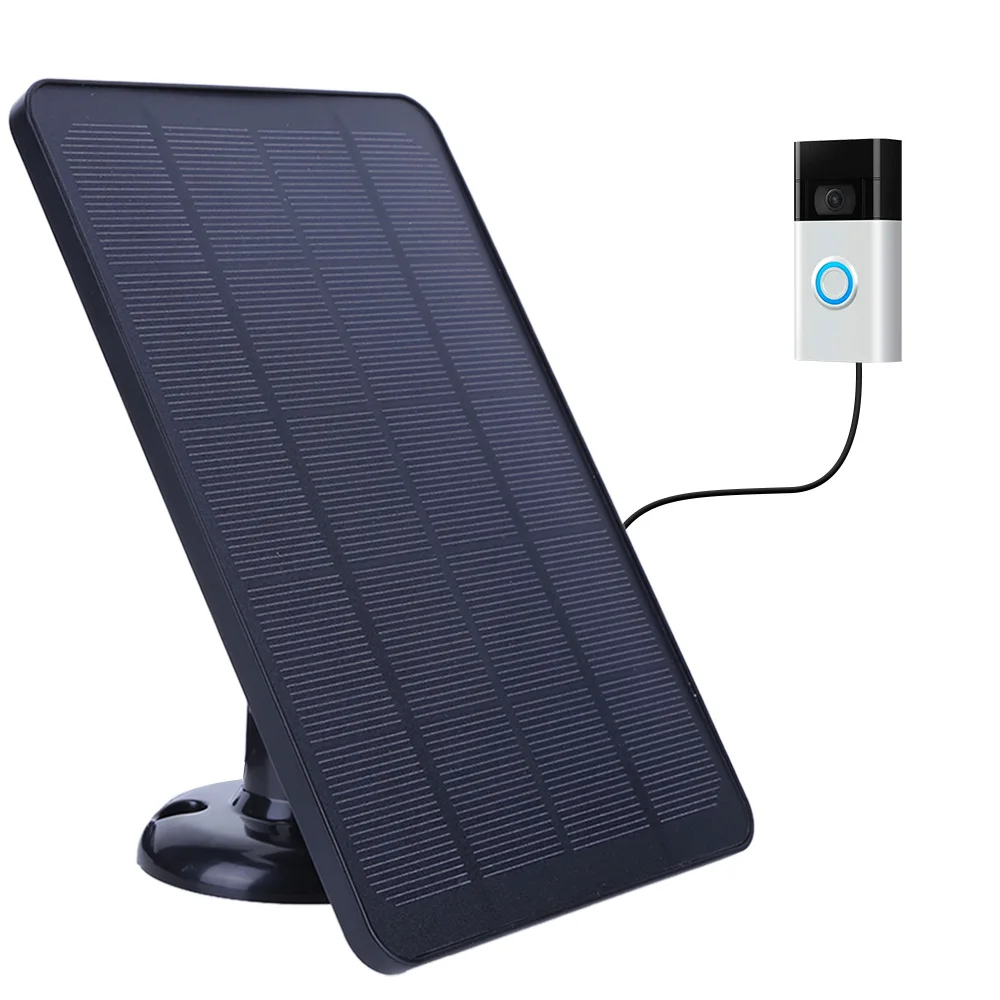 

4W 5V Solar Panel Waterproof Solar Battery Charger 360° Adjustable Bracket with 9.8FT Charging Cable for Ring Video Doorbell 4