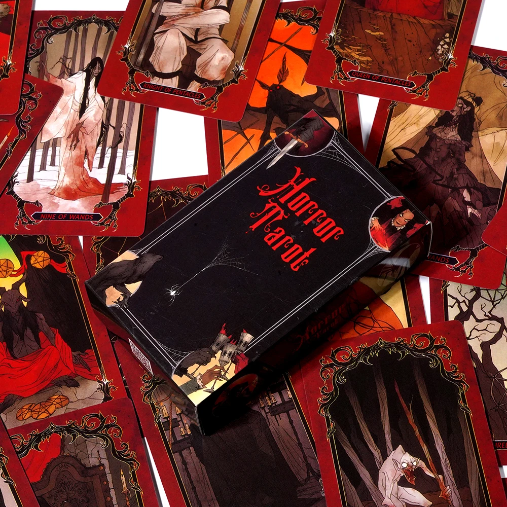 Horror Tarot each of the 78 cards in this deck feature inspired by classic horror monsters Fortune Telling Game Divination