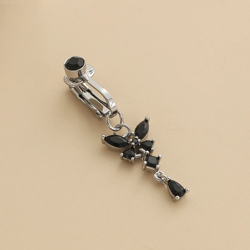 1 Pcs Non-Piercing Butterfly Fake Belly Piercing Butterfly Clip On Umbilical Navel Fake Piercing Fake Clip