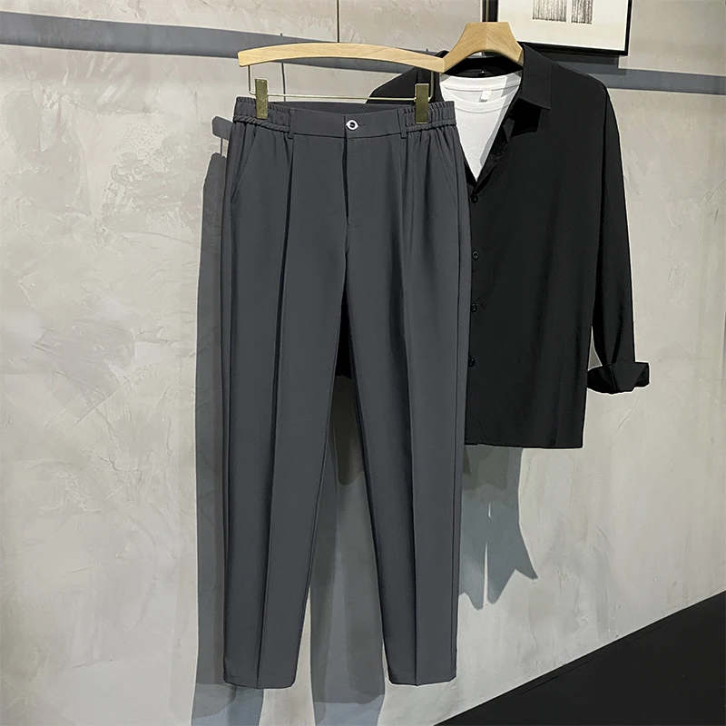 Anzug Hosen Männer Freizeit Gerade Drapieren Koreanische Klassische Mode Business Casual Formale Tragen Kaffee Schwarz Blazer Hosen Männlich