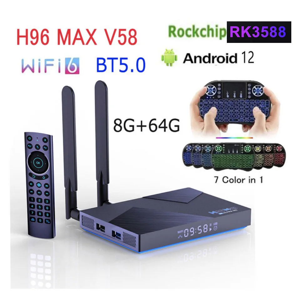 Global Version H96 MAX V58 TV Box Android12 8G 64G RK3588 Support