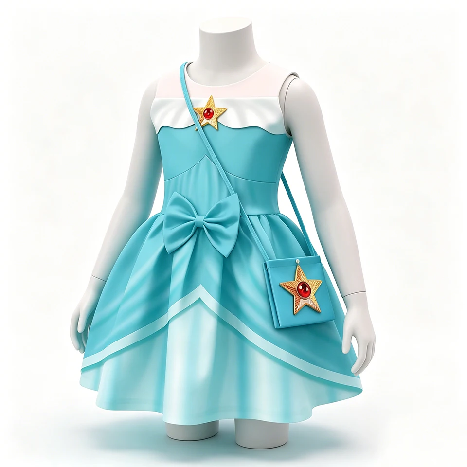 Popular Video Games Rosalina Princess Girls Dress Summer Fancy Kids Clothes Halloween Cosplay Party Carnival Children's Costume