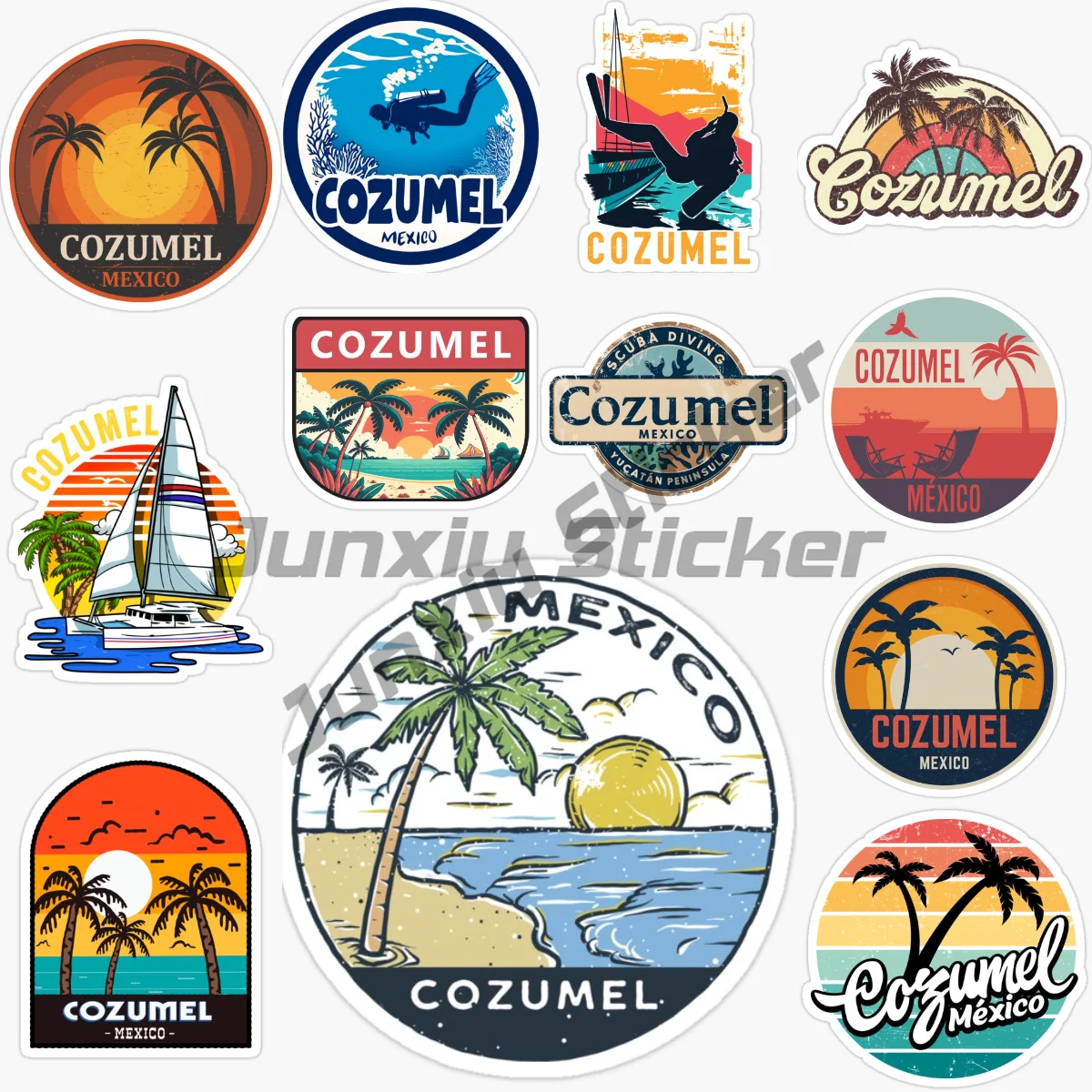 

COZUMEL Diving in Mexico Travel Sticker Vinyl Motorcycle Car Stickers Accessories Luggage Decoration Creative Waterproof Decal