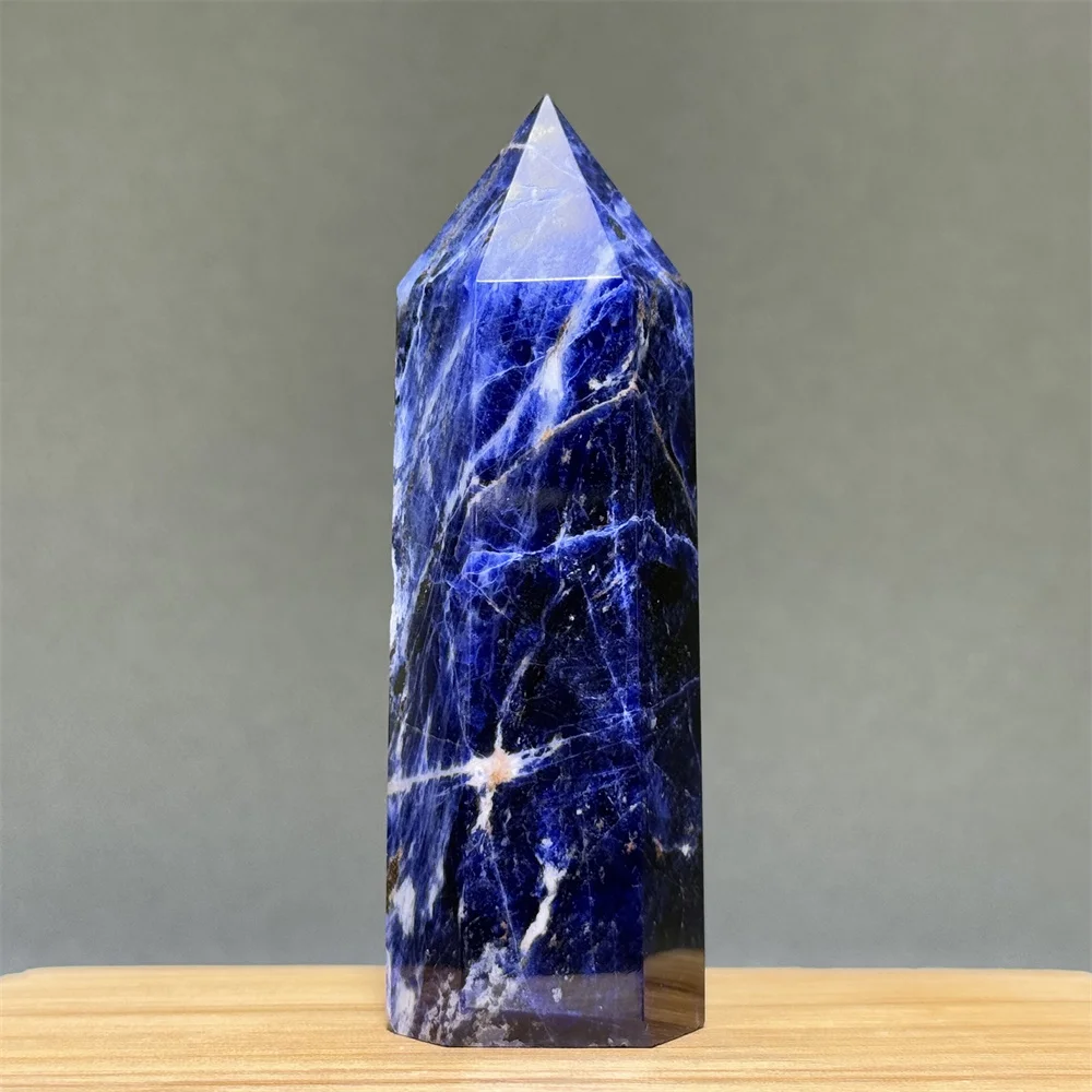 Blue Veins Stone Obelisk Natural Mineral Quartz Home Feng Shui Decorative Gift Reiki Treat Witchcraft Magic Wand