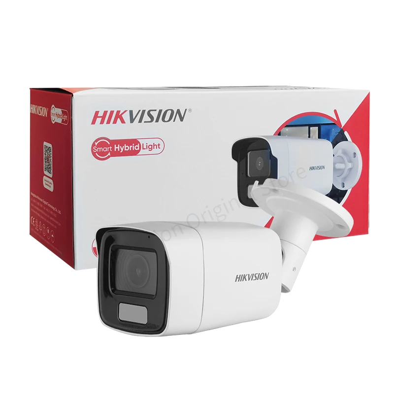 Hikvision 4MP Smart Hybrid Light Camera Outdoor Human & Vehicle Detection DS-2CD1T43G2-LIU With IR Microphone H.265+ IP WebCam