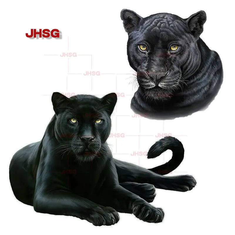 JHSG Car Sticker Mysterious Black Panther Beast Personality Self-Adhesive Paper Suitable for Various Vehicles Home Decor PVC