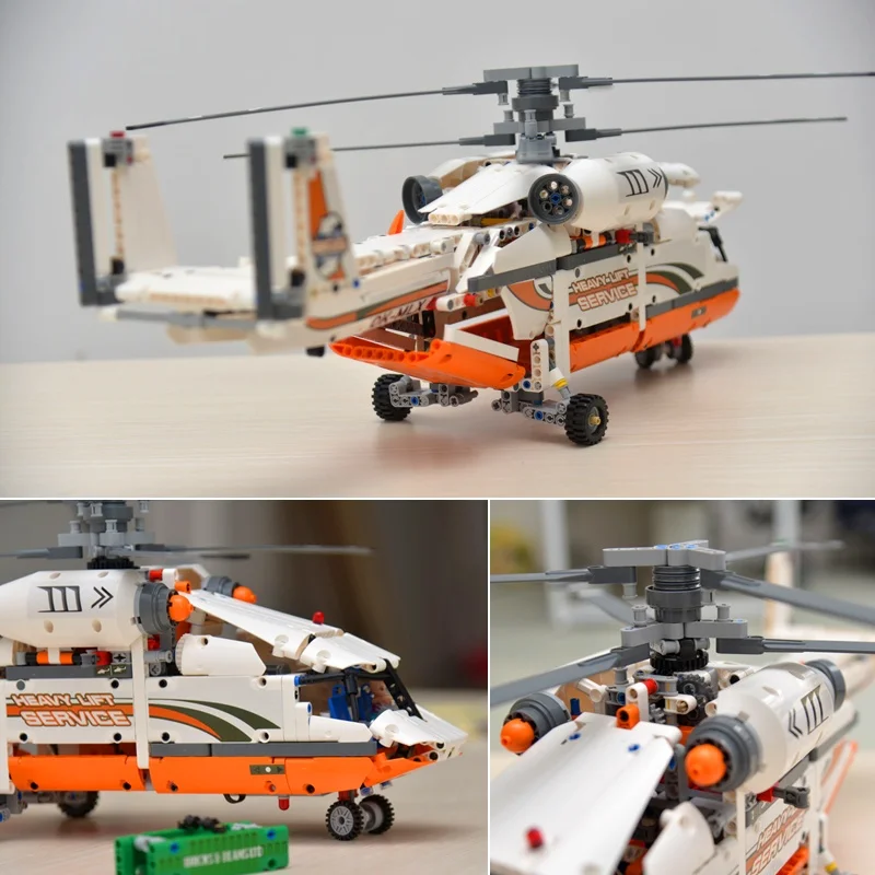 Em estoque 40026 20002 série técnica 1060 peças helicóptero de transporte de rotor duplo modelo blocos de construção tijolos compatíveis 42052 brinquedos