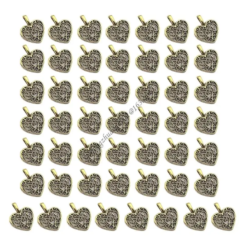 Elegant Antique Heart Charm for Bracelet Keychain Crafting Necklace Accessories Q6RB