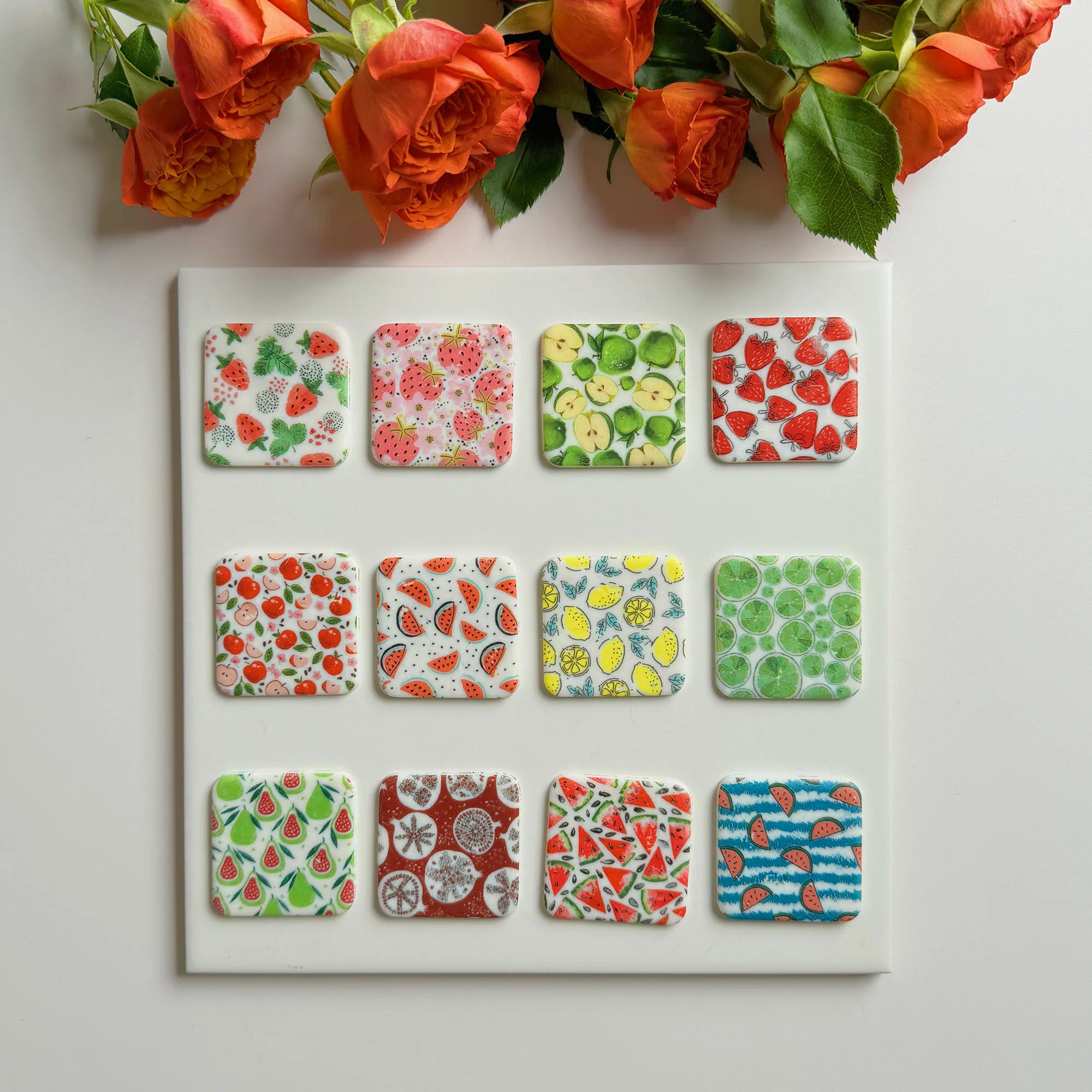 Fruit Series Transfer Paper Lemon Strawberry Watermelon Apple Pattern Clay Soft Pottery Special Disposable Water Soluble Sticker