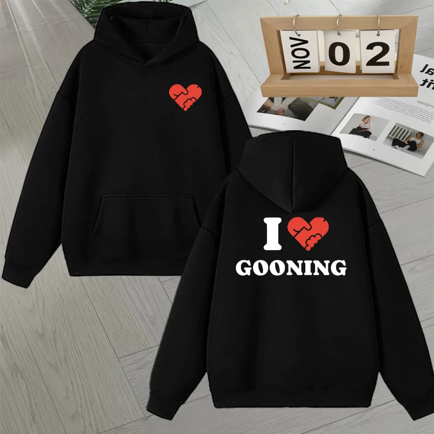 

I Love Funny Meme Hoodie Men Women Autumn Winter Long sleeve Double Sided Print Sweatshirt Fleece Loose vintage Style Pullovers