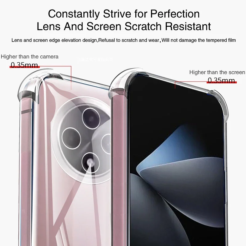 Air Bag Anti Drop Phone Case for OPPO A3 Pro A3Pro 5G PJY110 Transparent Fall-proof Lens Protective Soft TPU Bumper Covers Coque