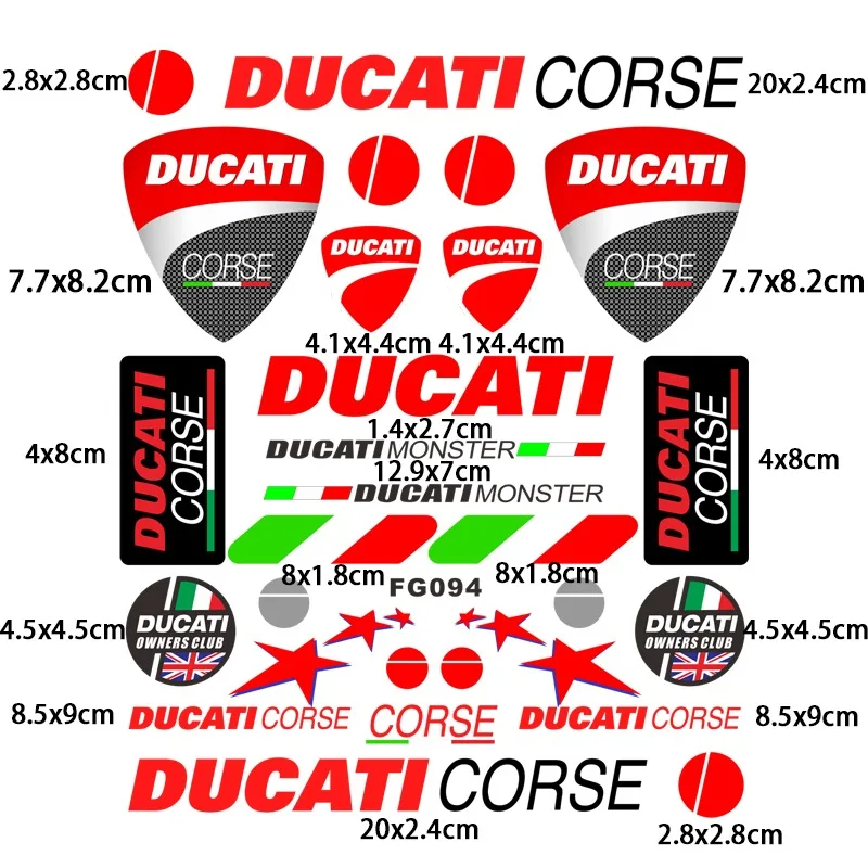 1/4/6pc Nuovo Stile Moto Adesivi Decalcomanie Impermeabili Per Ducati Monster Panigale 748 1299 1198 749 999 1098 1199