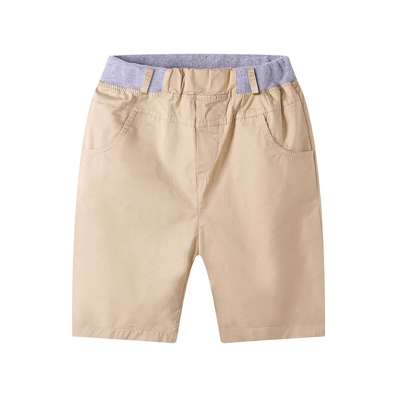 Summer Boys Shorts Solid Color Children\'s Cargo Pants Teenager School Capris Woven Baby Casual Pants Kids Trousers Clothing