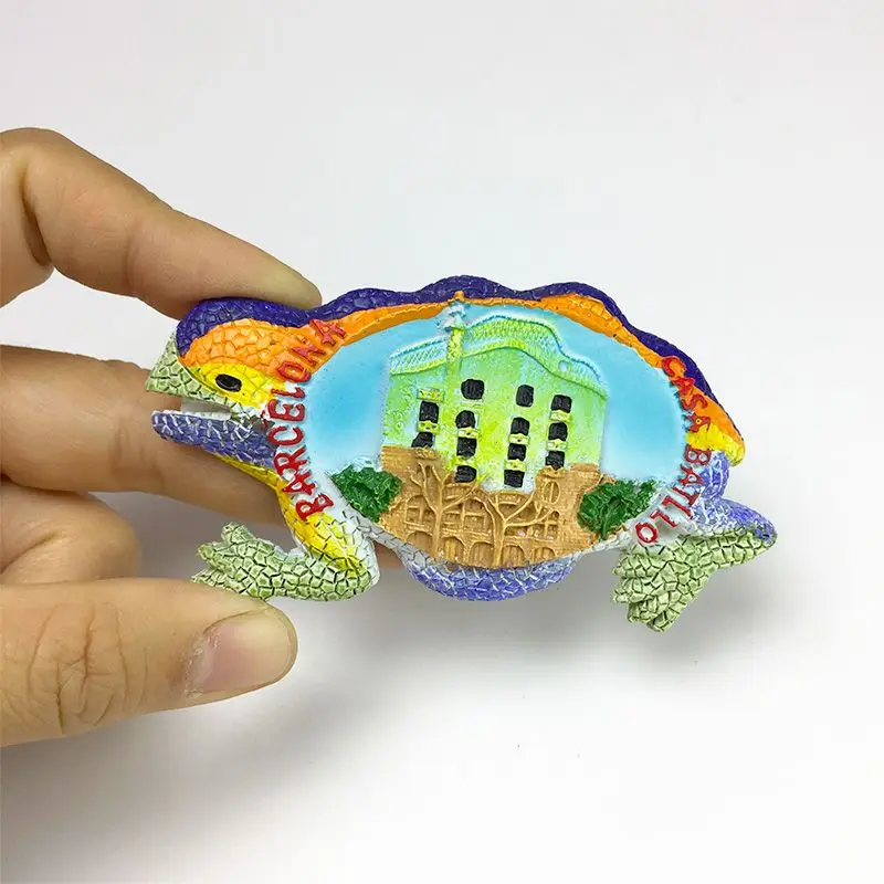 Barcelona Espanha Casa Batllo 3D Resina Ímã de geladeira Ímãs de geladeira Itens de decoração de casa Ímãs fofos para decoração de quarto de geladeira