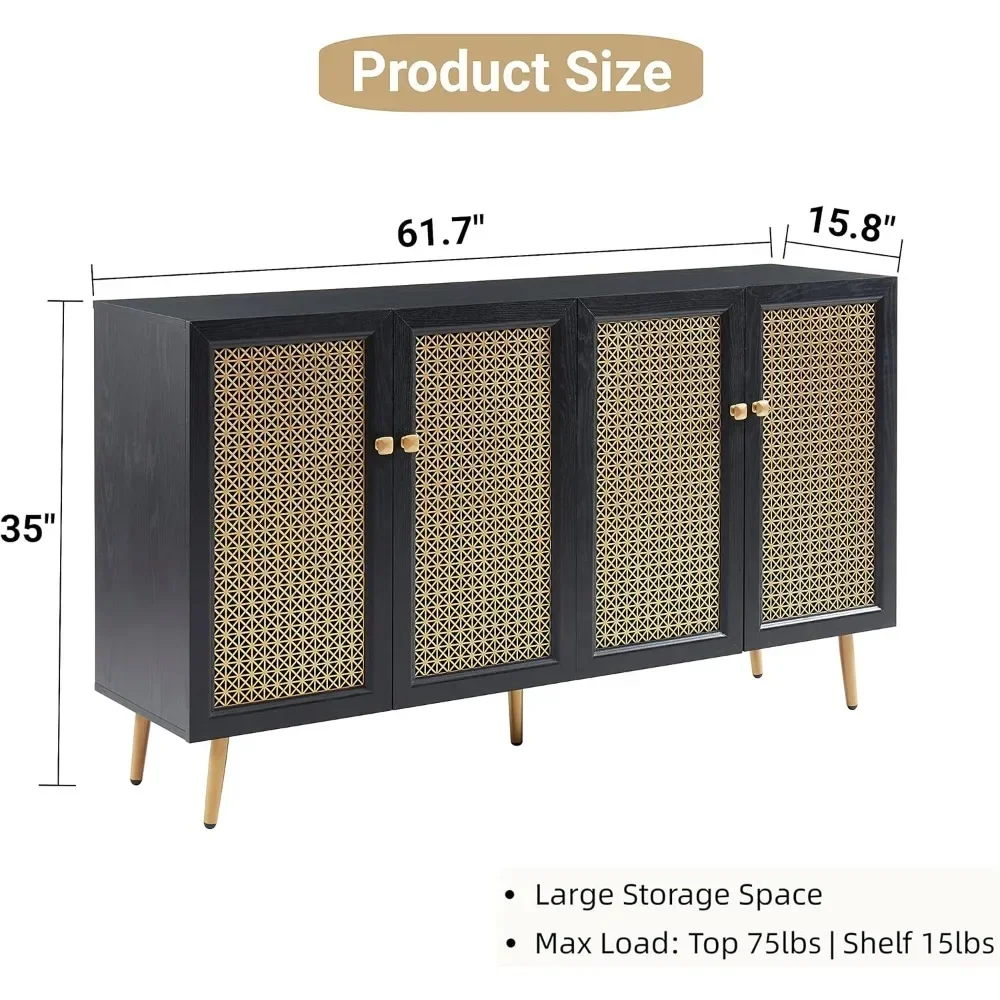 Storage Cabinet Sideboard Large Buffet with LED Light Multifunctional Accent Cabinet Pantry Furniture