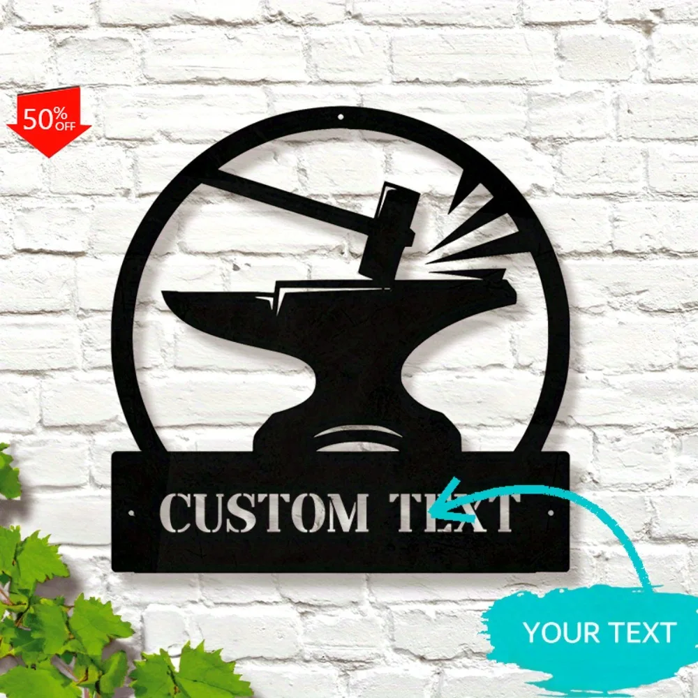 

1PC Personalizable Blacksmith Metal Wall Sign Classic Style Metal Made Suitable for Home Shop Kitchen Custom Sign Wall Sculpture