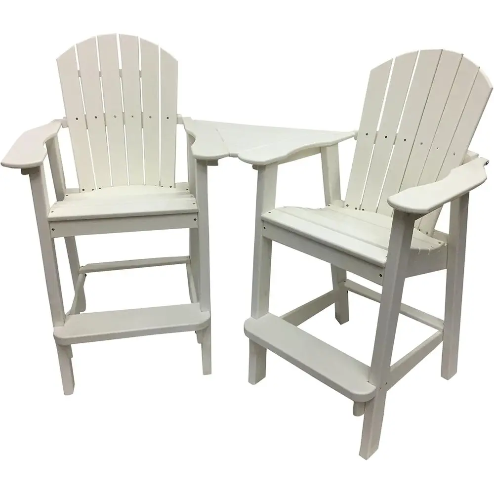 

Eco-Friendly Recycled Plastic Adirondack Chair with Side Table for Outdoor Patio, Lawn, Garden, and Pool Areas