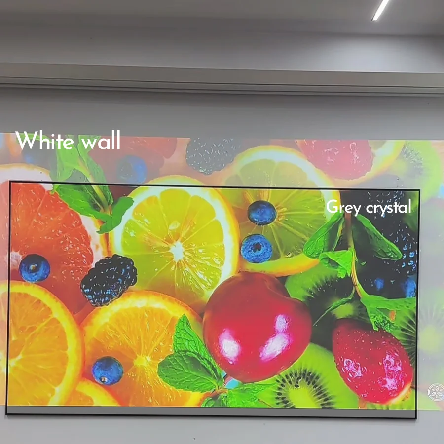 2025 جديد ALR رمادي كريستال 100 120 130 150 160 180 200 220 بوصة 16:9 إطار عريض 7 مللي متر إطار ثابت شاشة عرض