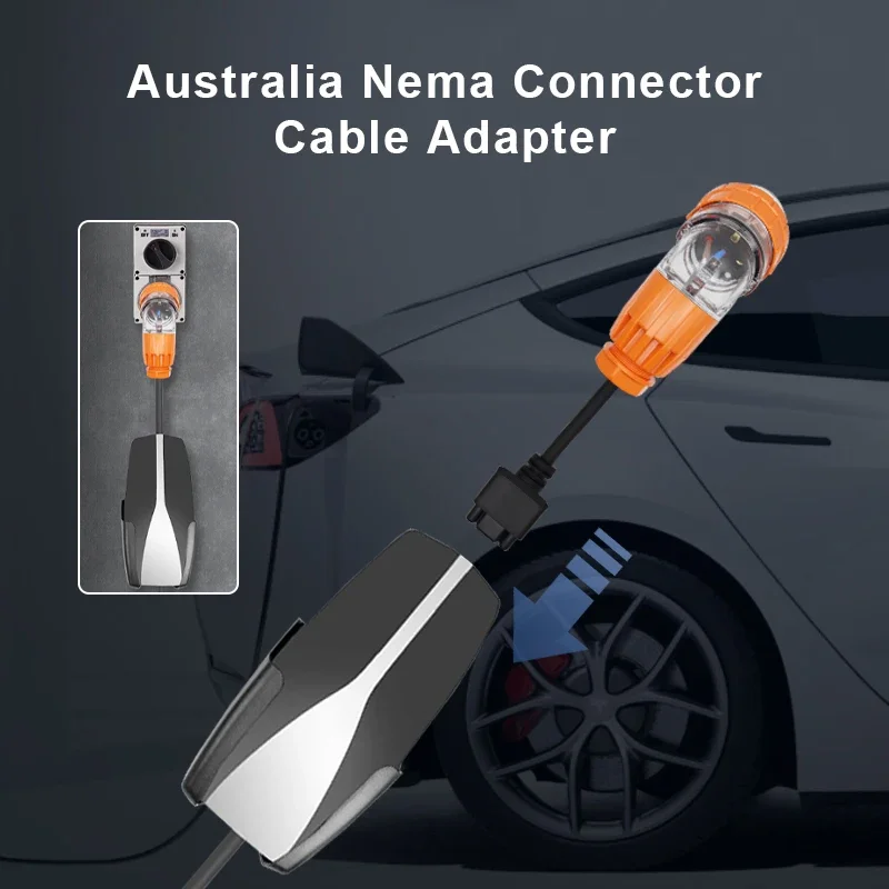 Lonlink 5 pin adattatore CEE caricatore Ev connettore del cavo di prolunga Tesla con spina a gomito di alimentazione impermeabile australiana 32A 3P