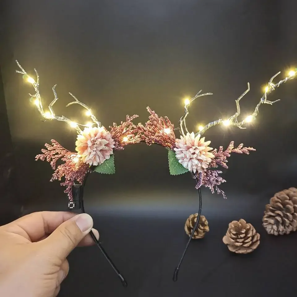 New Luminous Headgear Bride Super Fairy Mori Fairy Beauty Wreath Headband