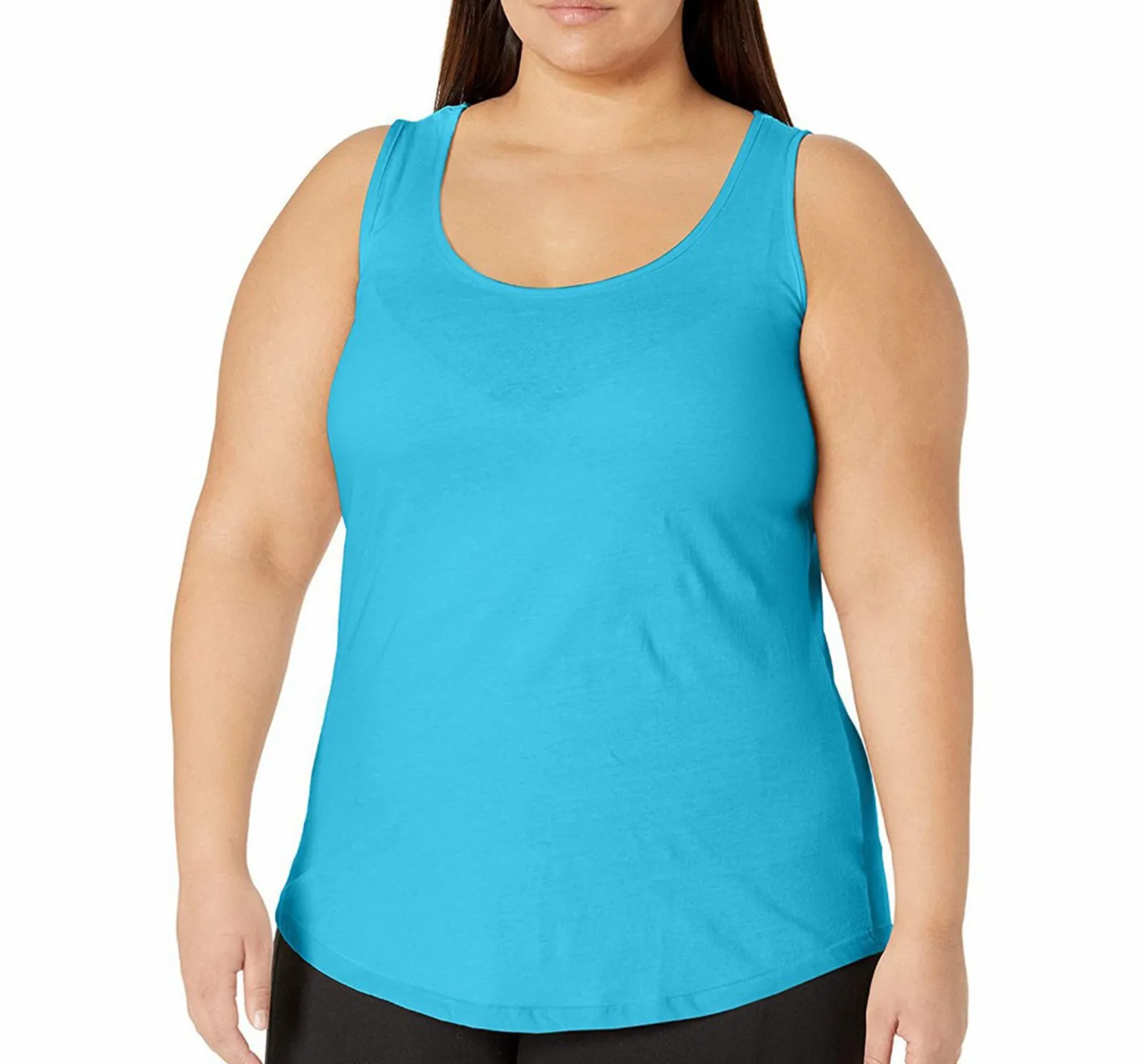 Koszula damska Plus Size Shirttail Tank Solidny top bez rękawów dla kobiet Letni top dla kobiet Casual Sleeveless