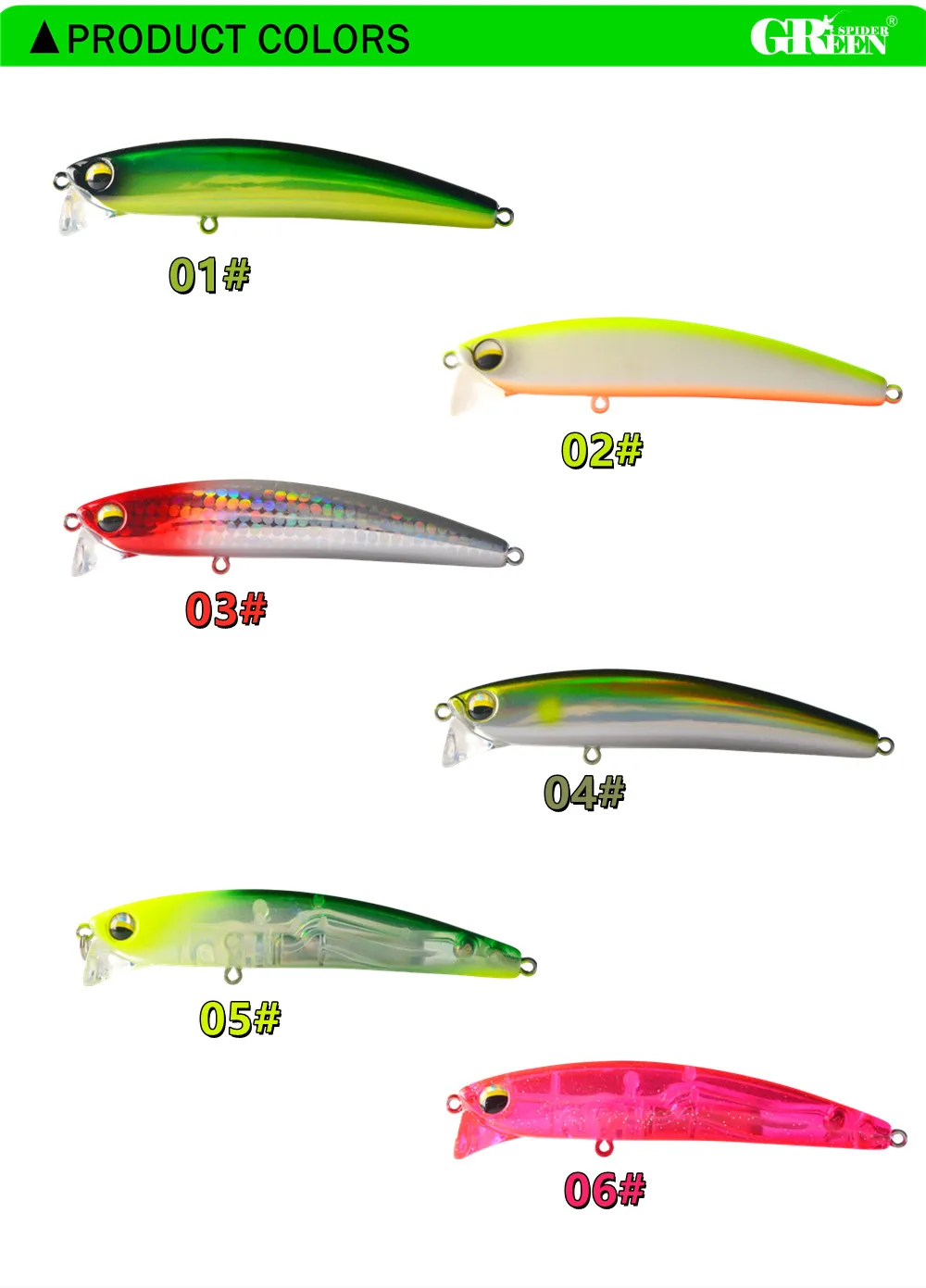 GREENSPIDER 90mm 12g Wolfram Gewicht System Top Angeln Lockt Minnow Kurbel Wobbler Qualität Angelgerät Haken Für Angeln – Detail 8