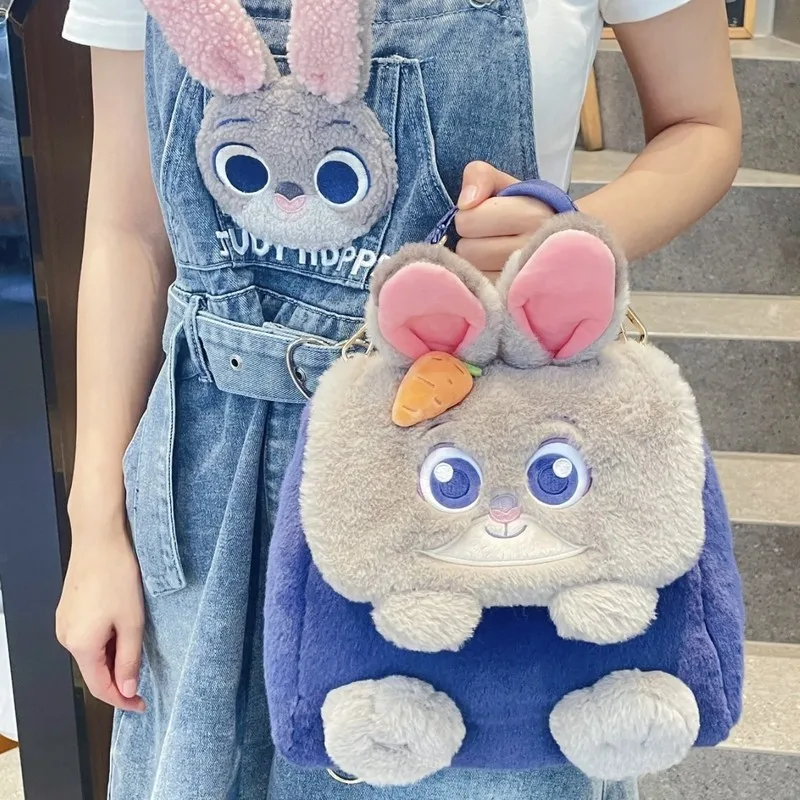 Nuovo Zootopia Simpatico cartone animato Judy Hopps Nick Wilde Zaino in peluche Borsa a tracolla Borsa a tracolla singola Flip Top Kawaii Festival Gift